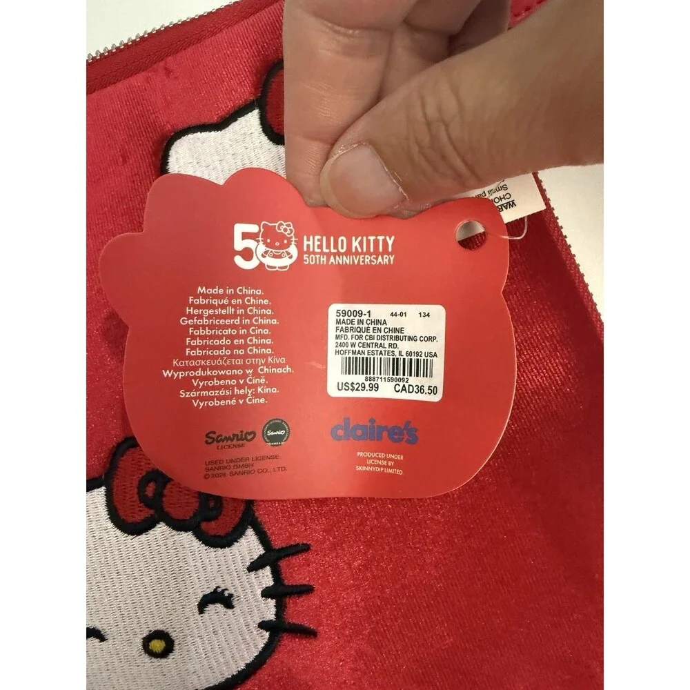 Sanrio Hello Kitty Style Laptop Sleeve Tech Case Pink Velvet 50th Anniversary Re